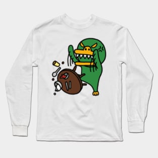 KakaoTalk Friends Green Monster Tube (Flipping Table) Long Sleeve T-Shirt